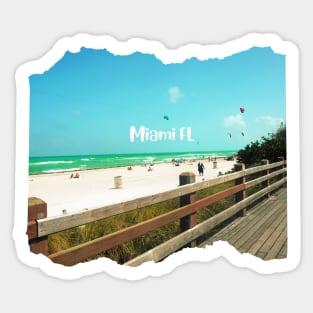 photo Miami Florida blue sky palmtree landscape USA nature lovers Sticker